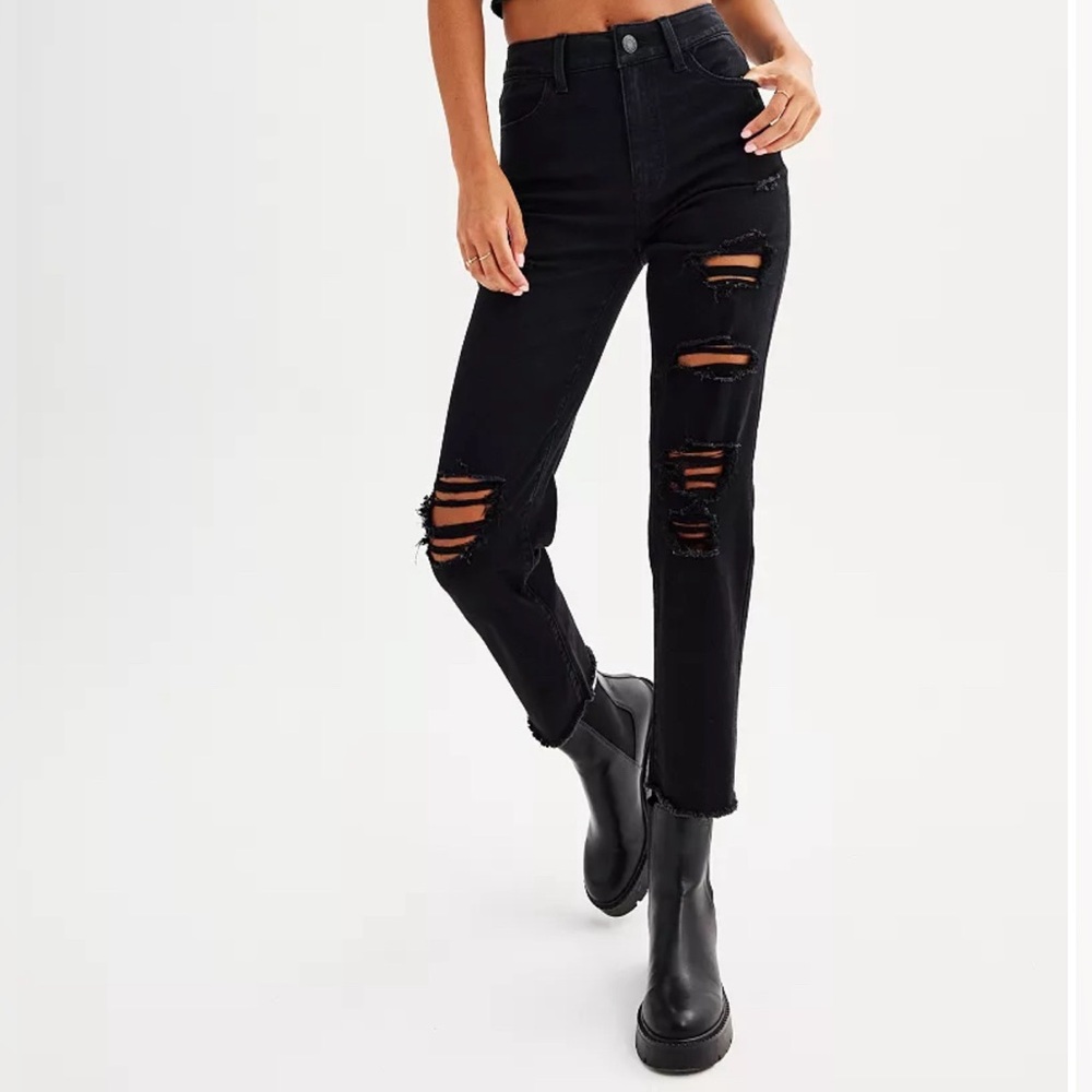 H&M Skinny High Waisted Ankle Jean - Size 32  - 10 / 12 Black